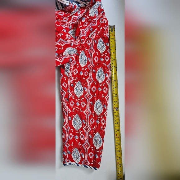 J. Jill Red and White Open Front Side Pockets Quilted Jacket Size S - Picture 6 of 9